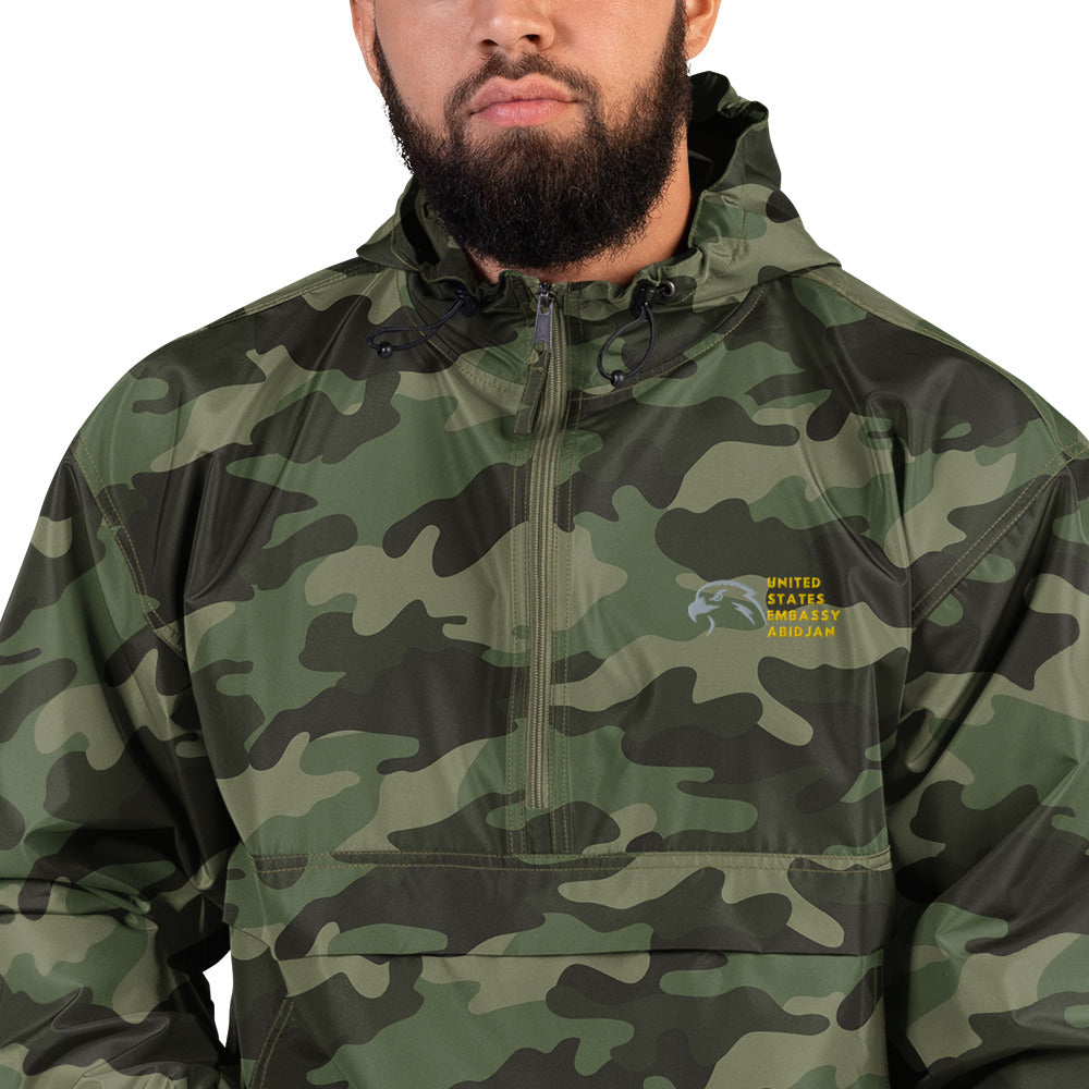 Champion Brand Embroidered Packable Jacket: Abidjan