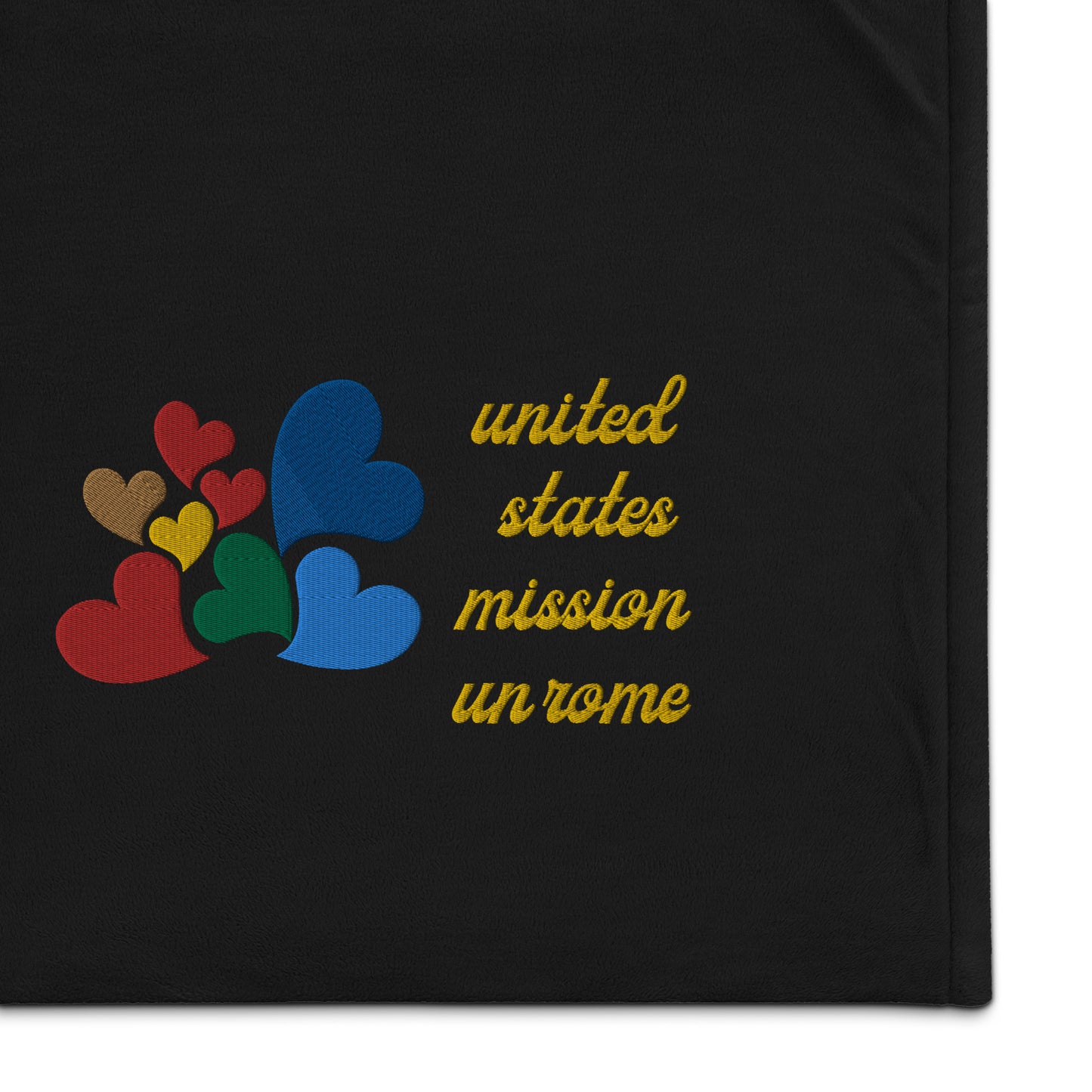 Premium Embroidered Sherpa Blanket: UN Rome