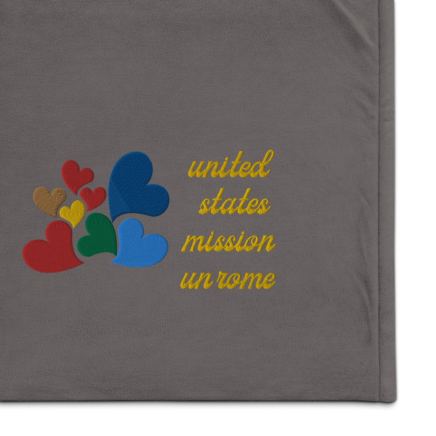 Premium Embroidered Sherpa Blanket: UN Rome