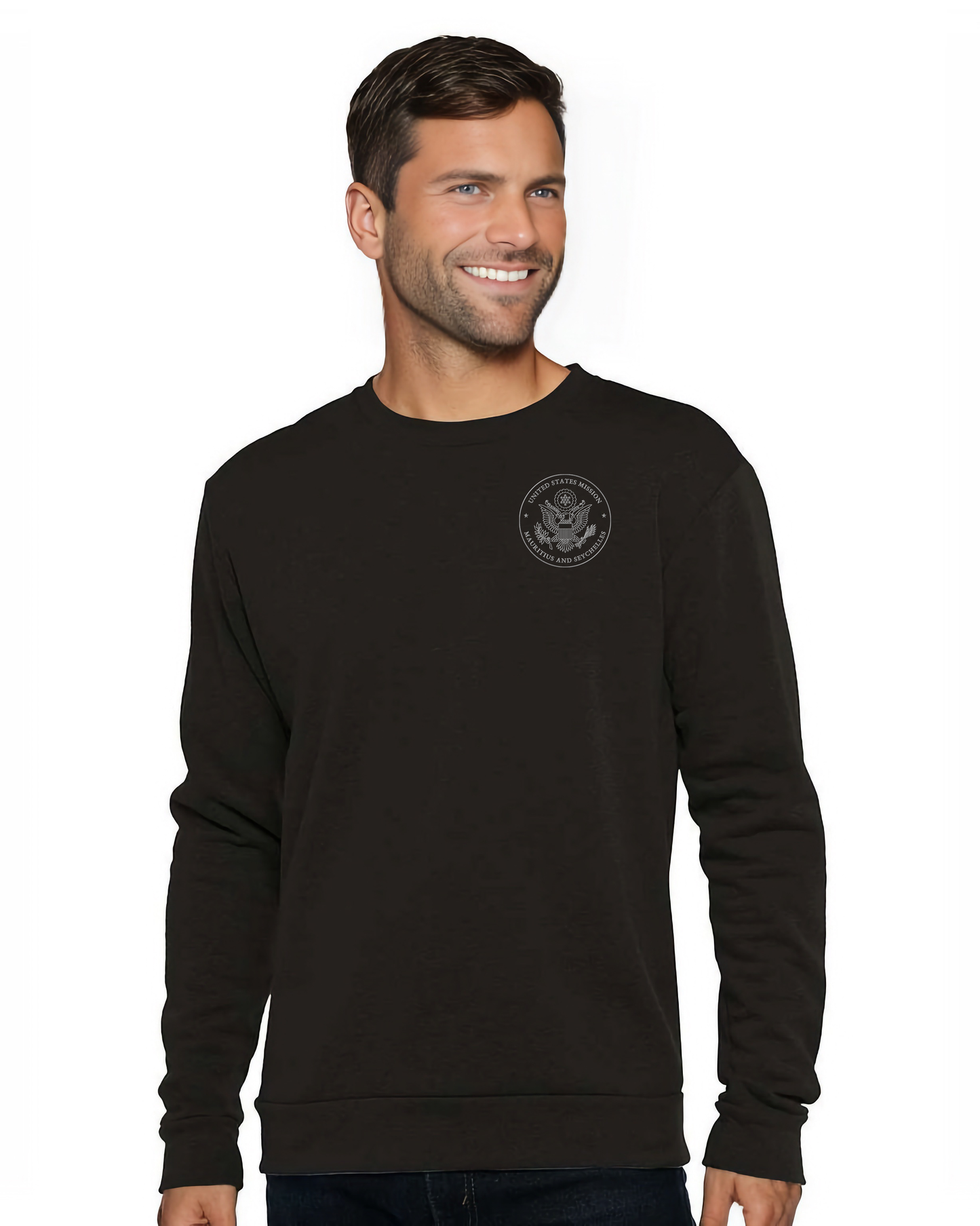 Embroidered Sweatshirt, Gray Seal: Mauritius and Seychelles