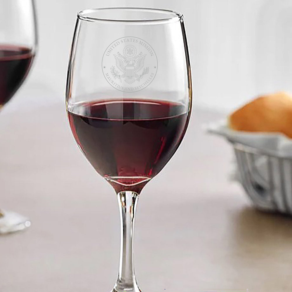 Engraved Acopa Wine Glasses (Two): Mauritius and Seychelles