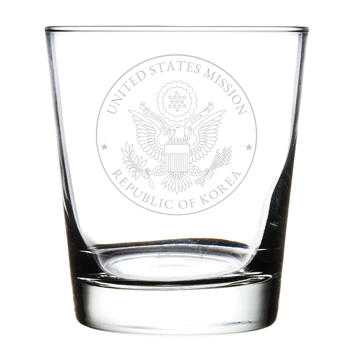 Engraved Libbey Rocks Glasses (Two): Republic of Korea