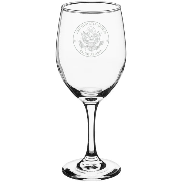 Engraved Acopa Wine Glasses (Two): Saudi Arabia