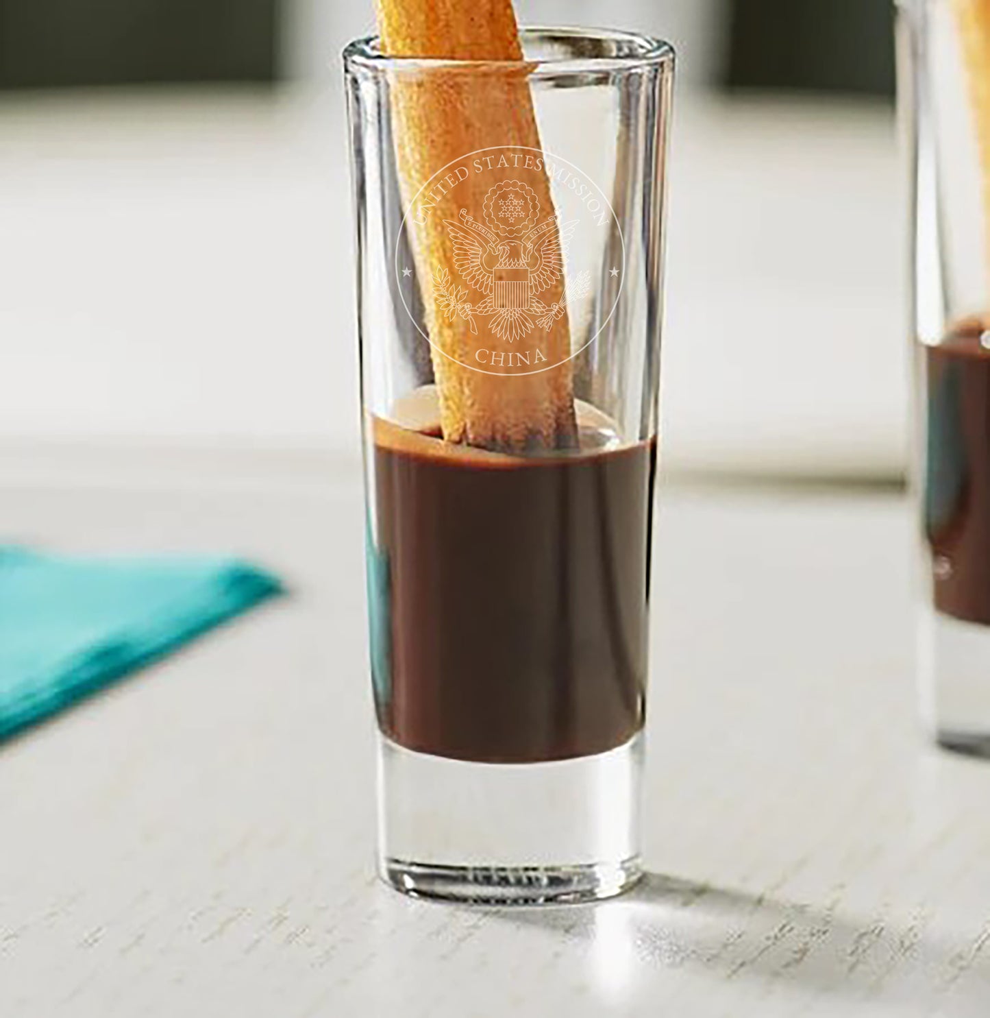 Engraved Libbey Round Shot Glasses (Two): China