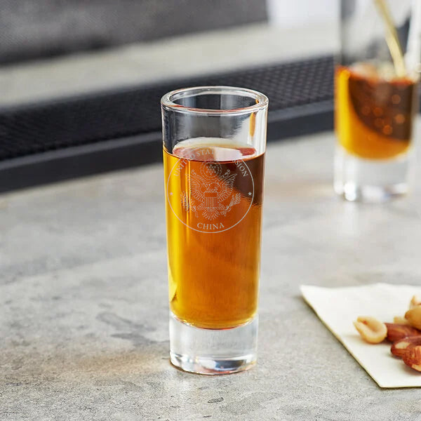 Engraved Libbey Round Shot Glasses (Two): China