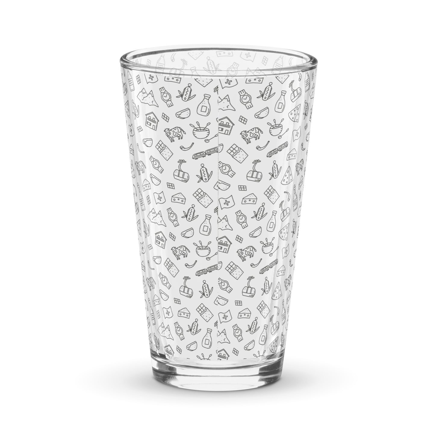 Shaker Pint Glass: Switzerland