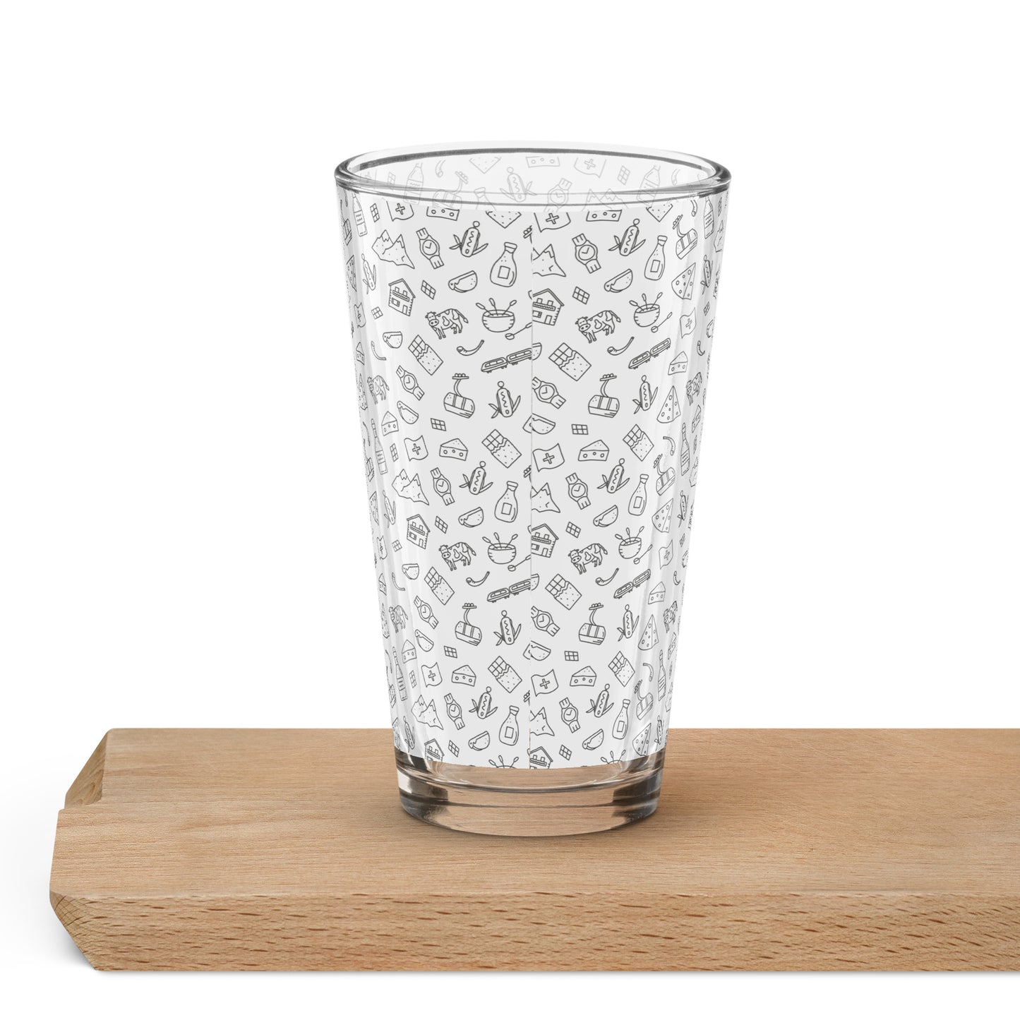 Shaker Pint Glass: Switzerland