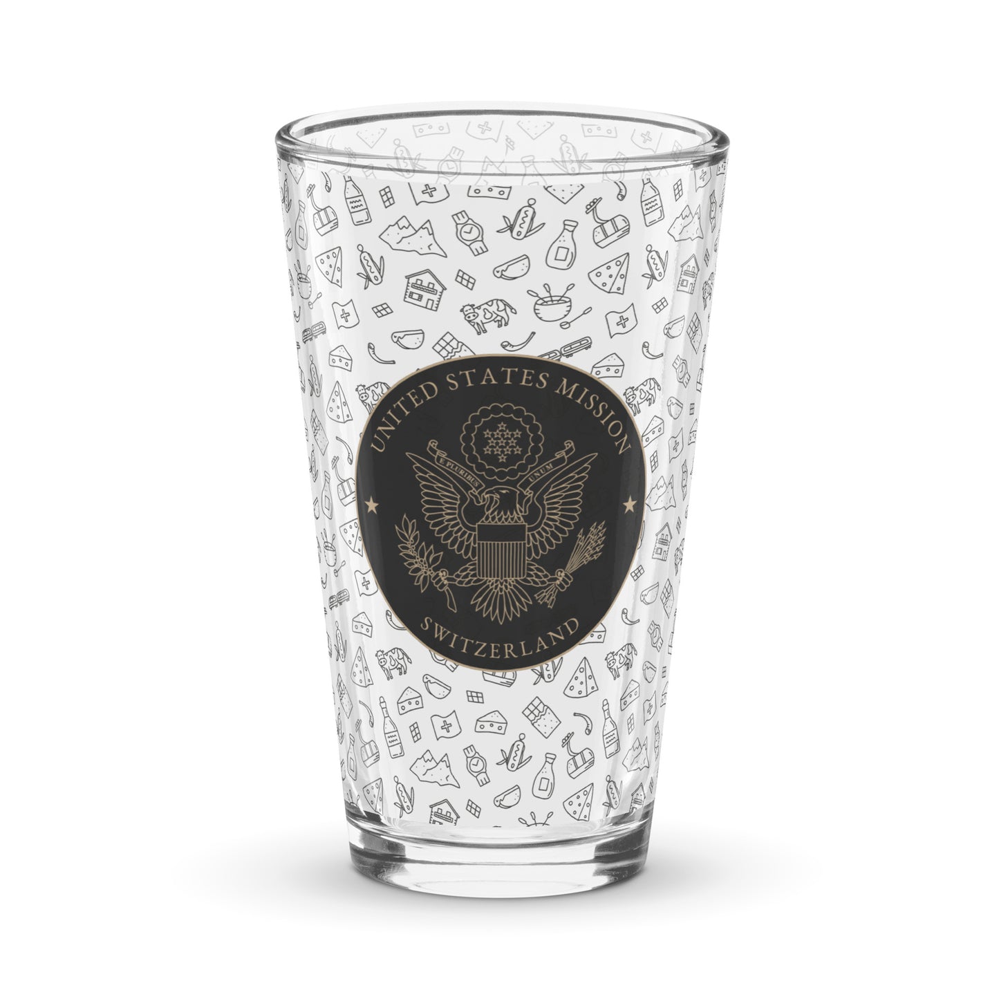 Shaker Pint Glass: Switzerland