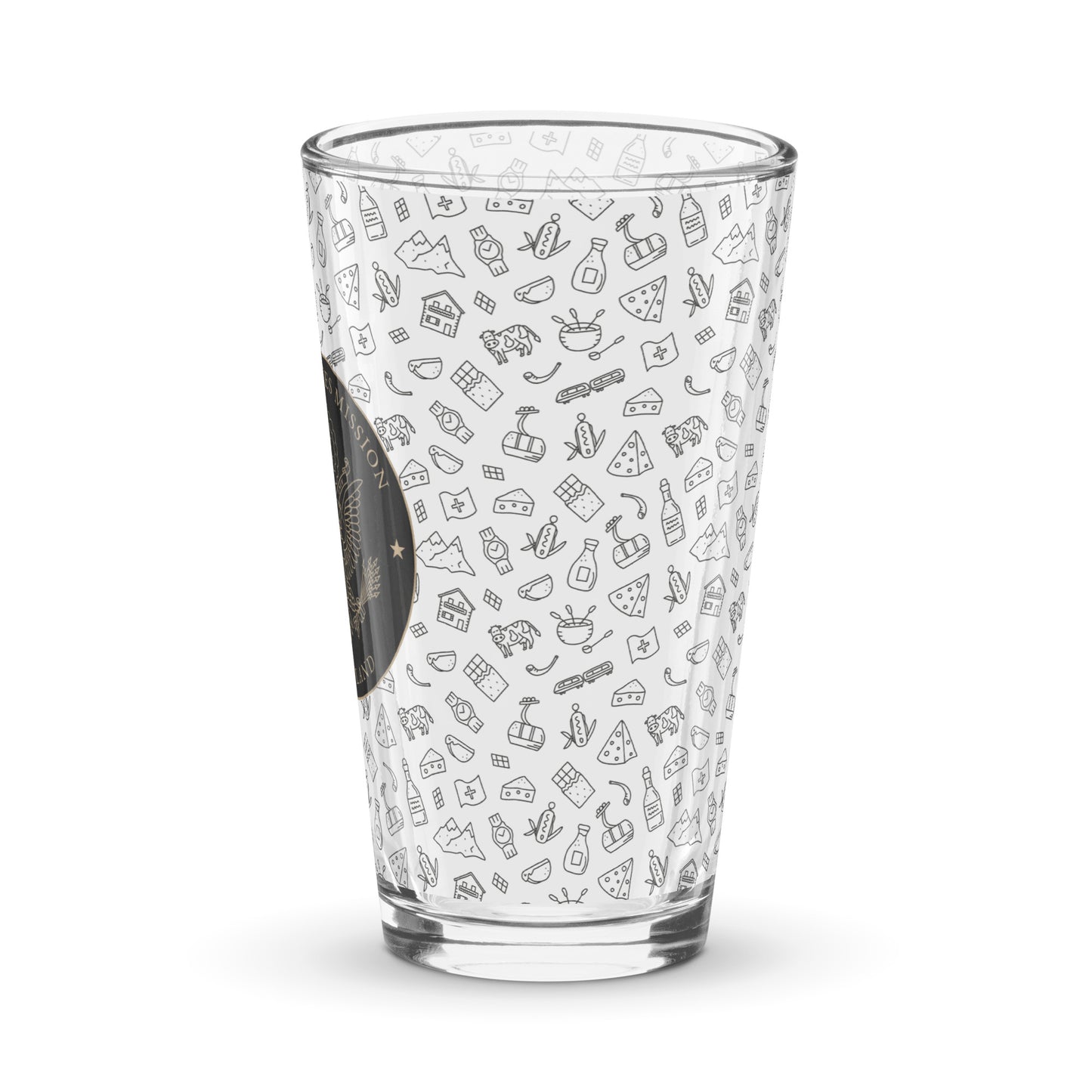 Shaker Pint Glass: Switzerland