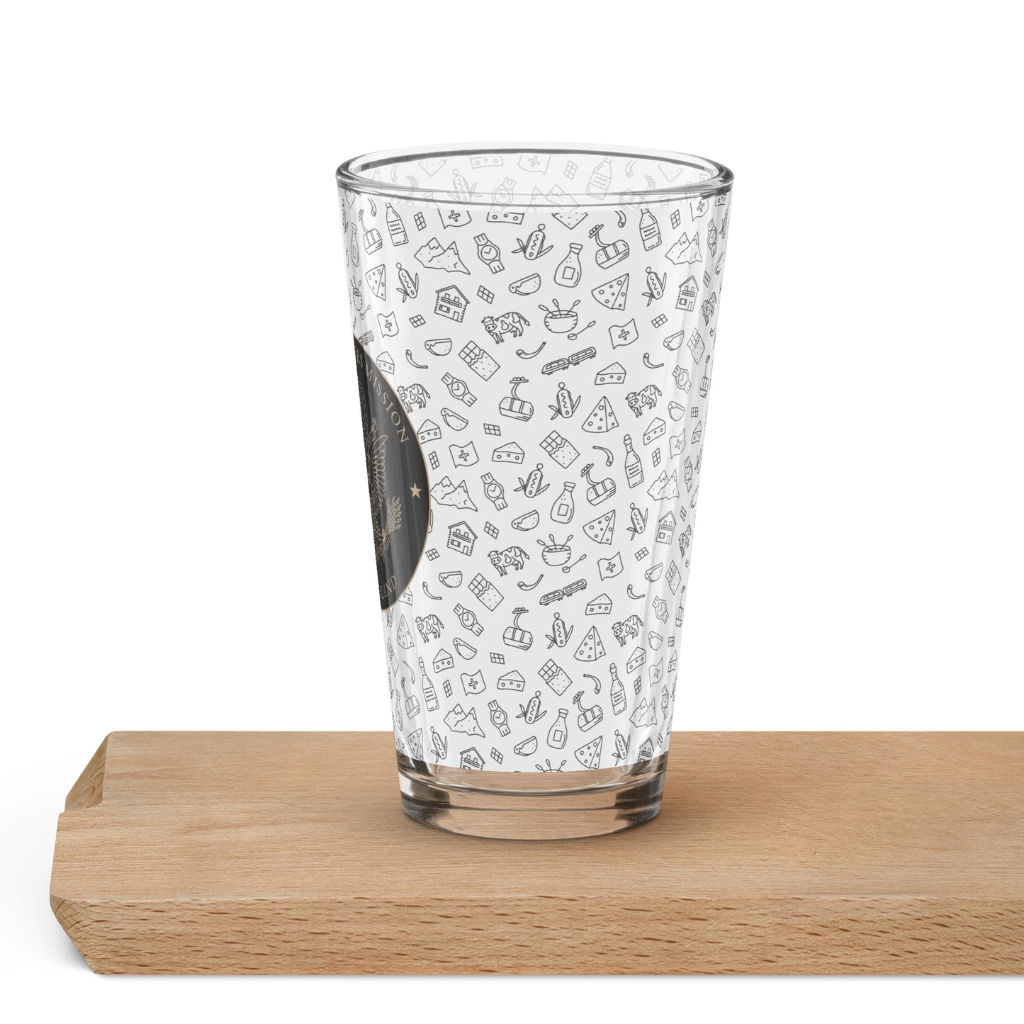 Shaker Pint Glass: Switzerland