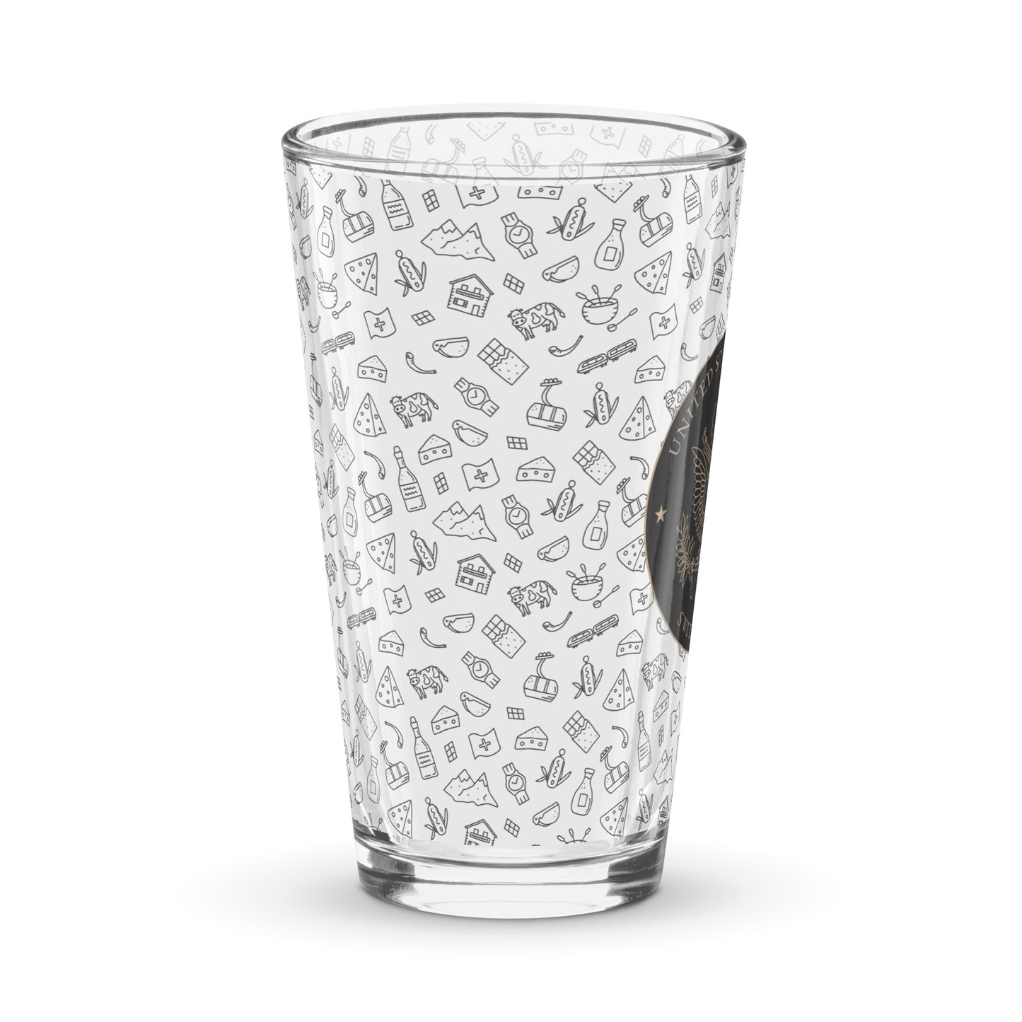 Shaker Pint Glass: Switzerland