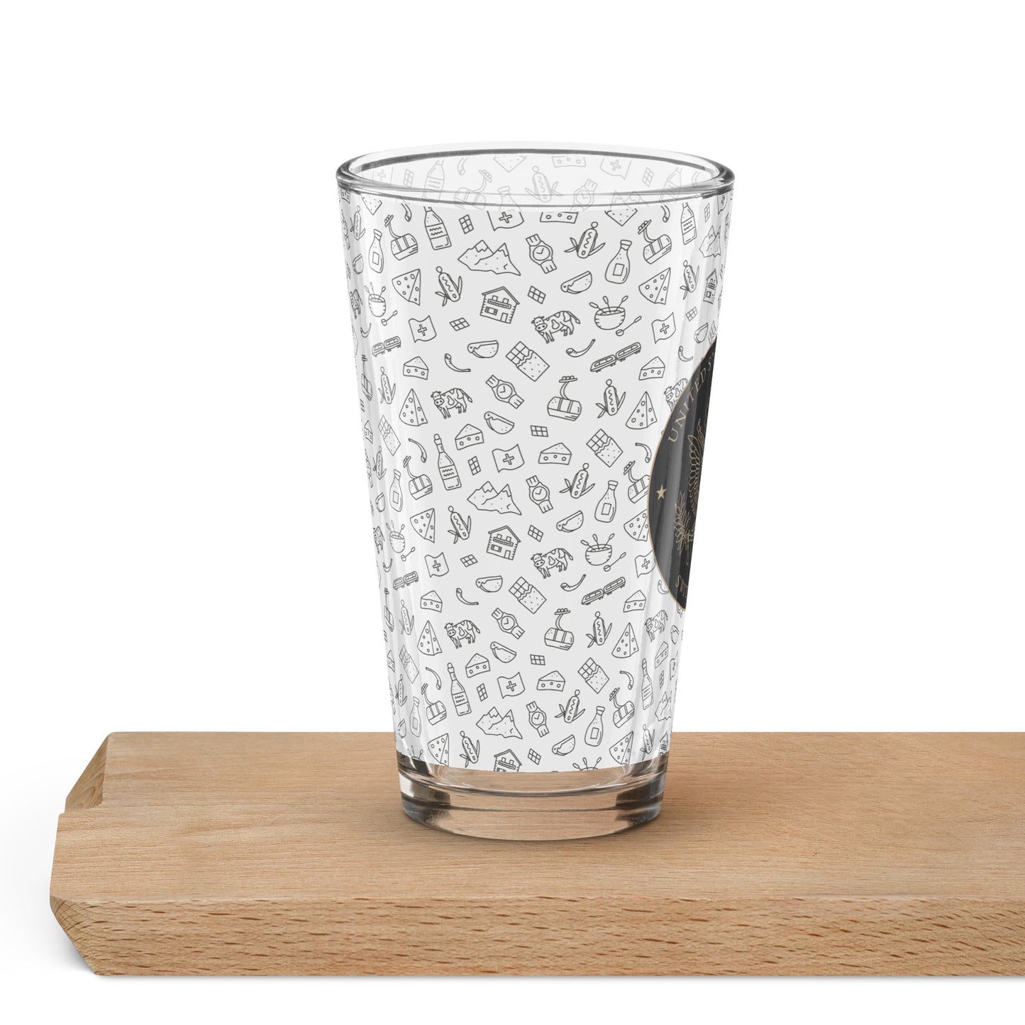 Shaker Pint Glass: Switzerland