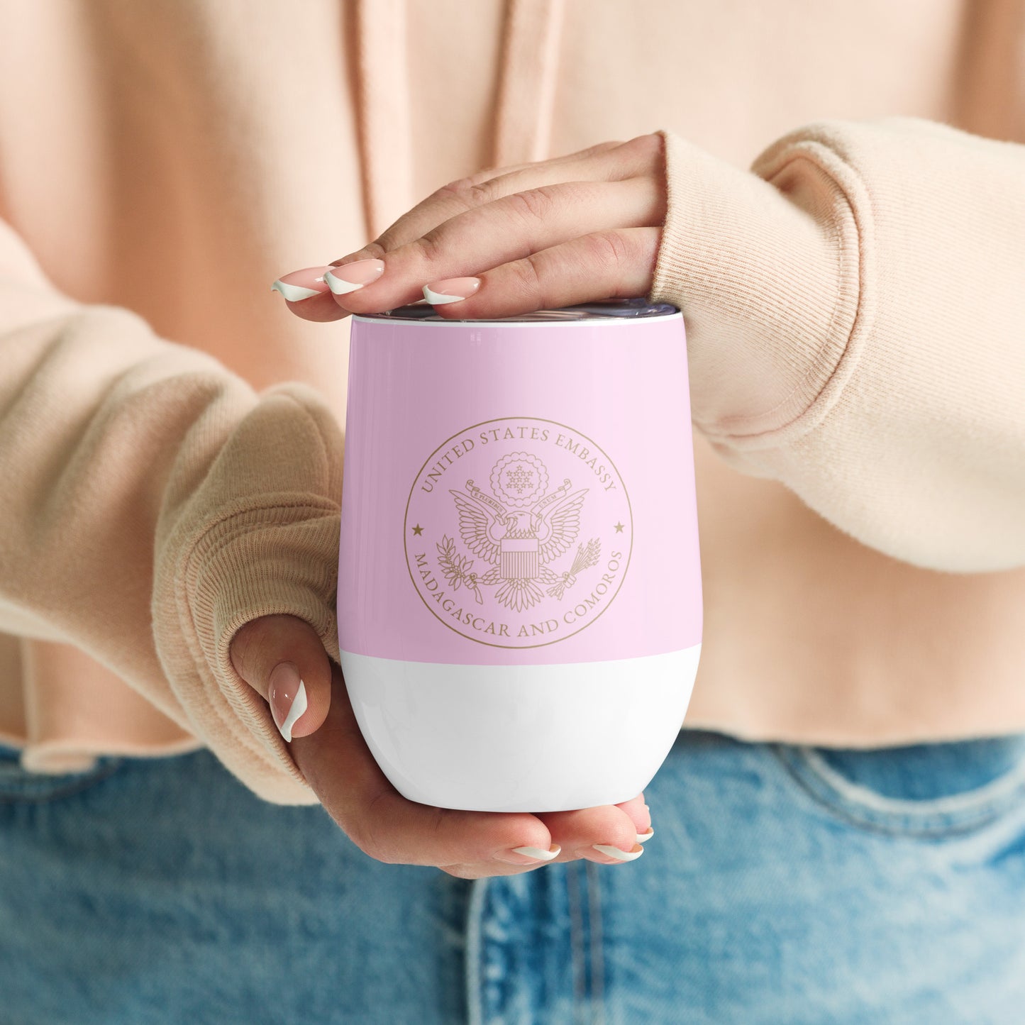 Chic, Pink Wine Tumbler: Madagascar and Comoros