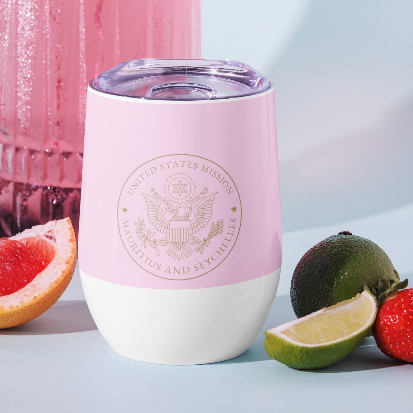 Chic, Pink Wine Tumbler: Mauritius and Seychelles