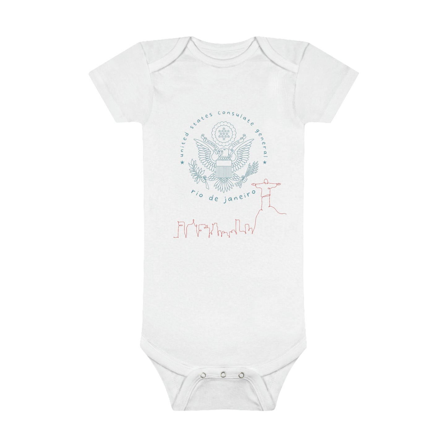 Onesie® Organic Baby Bodysuit: Rio de Janeiro, Cristo Redentor